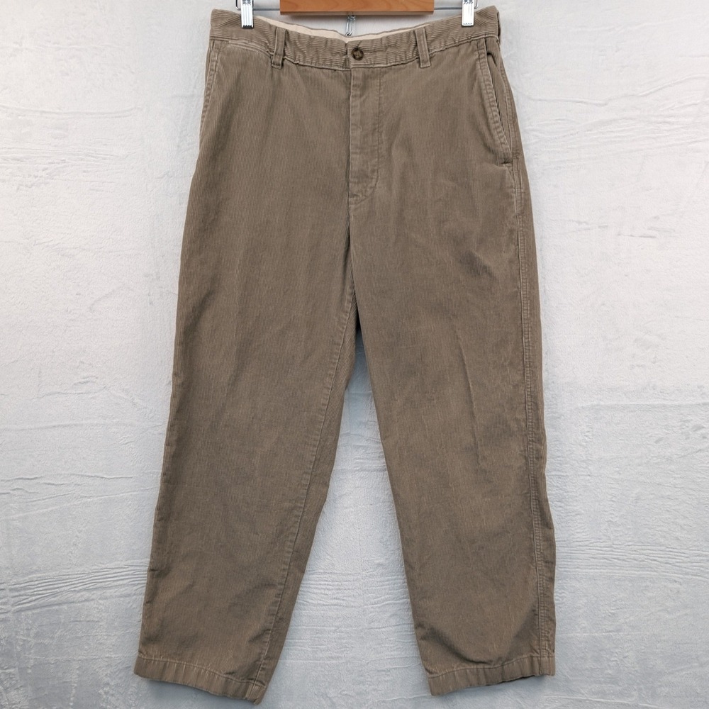 VTG LL Bean Corduroy Pants Men's 36x31 Tan Khaki Outdoor Straight Relaxed 90s
